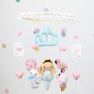 Alice in Wonderland Baby Crib Mobile – Classic decor- Cot Mobile - Nursery Mobile - Fairytale Baby Room