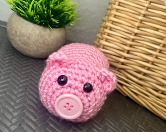Pink Pig Plushie, toy, kid gift, farmhouse decor (Handmade)