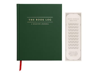 Book Log Luxury Reading Journal with 120 Review Pages + BookMark – Hardcover Journal | Track & Review Reads | Color in as you go Bookmark