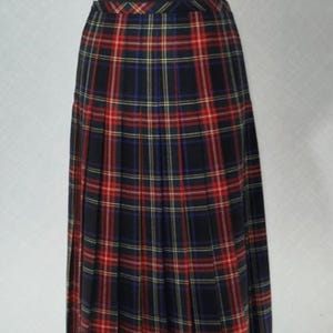 Alexander Scottish Tartan Pleated Wool Skirt Size 38