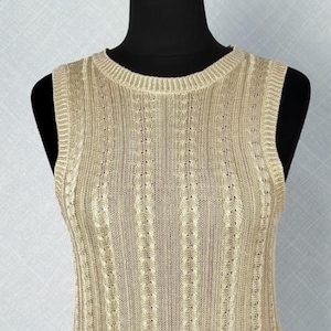 Next Beige Women&#39;s Knitted Sleeveless Top Size S