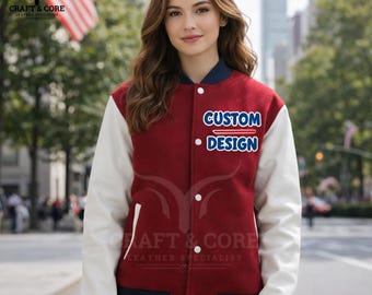 Men Varsity Jacket | Women Wool Body & Leather Sleeves | Custom Personalized College Style