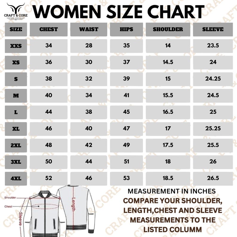 Craft and Core women size chart.png