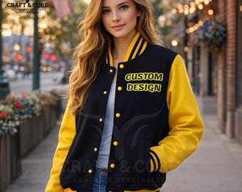 Custom Varsity Jacket | Personalized Wool And Leather College Bomber Coat | Men & Women Vintage Letterman Jacket