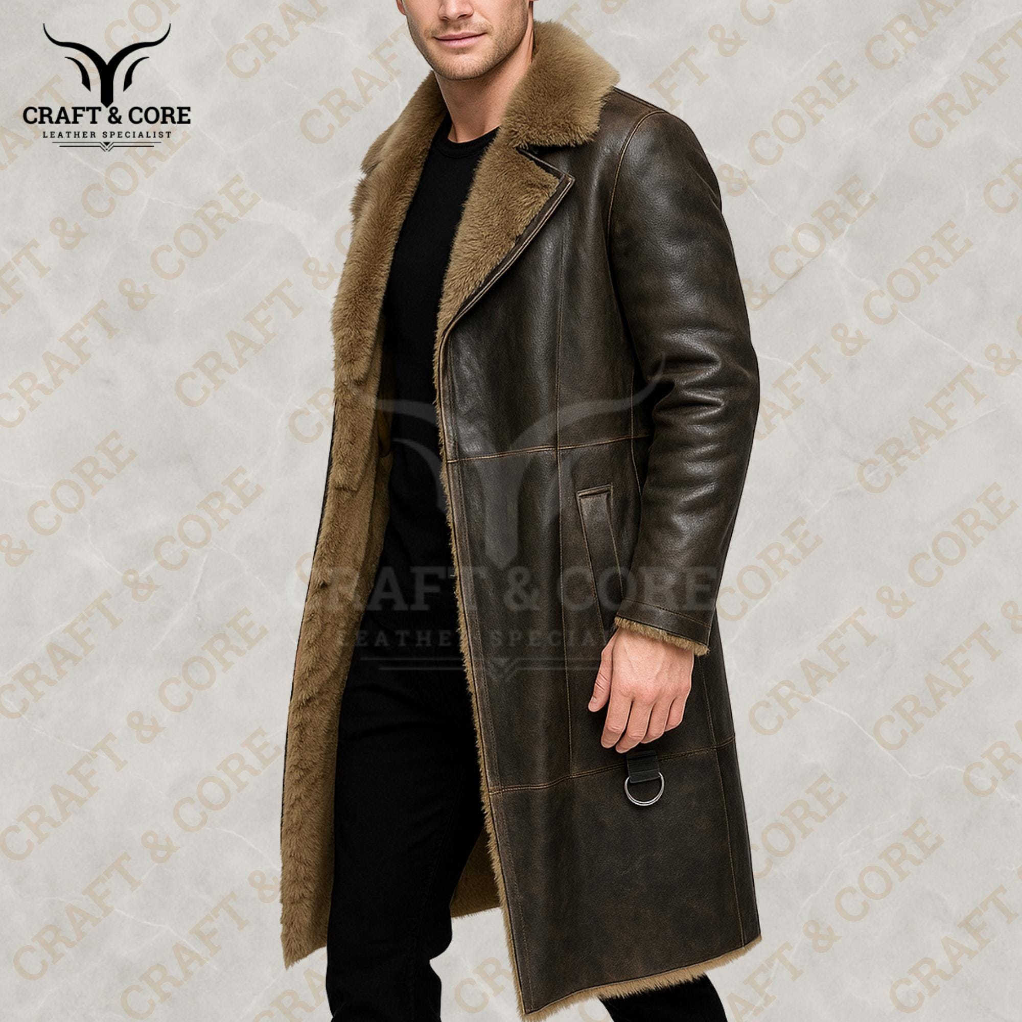 GENUINE LAMB SKIN biGL レザーコート Women Brown & Black Shearling Leather Coat | Genuine Sheepskin