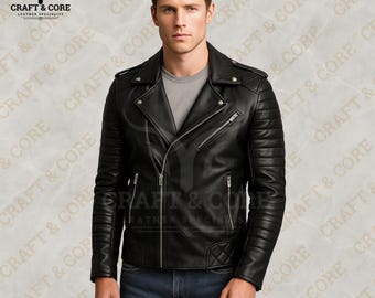 Men’s Biker Jacket | Women Quilted Leather Jacket | Gift for Him & Her