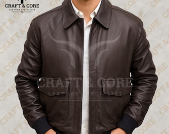 Men's Aviator Leather Jacket | Vintage Brown Classic Motorcycle for Women