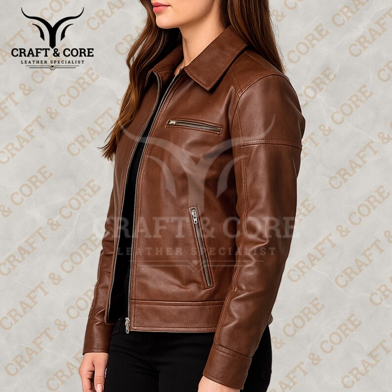 Brown Real Leather Jacket for Men and Women - Genuine Sheepskin Outerwear.png