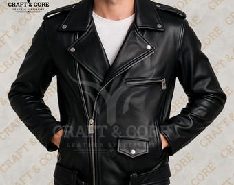Men Motorcycle Jacket | Real Leather Biker Coat For Women | Cafe Racer