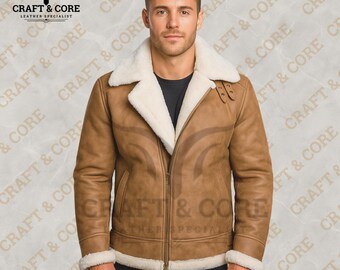 Shearling Jacket Men | B3 Bomber Aviator For Women | Brown Fur Sheepskin Real Style