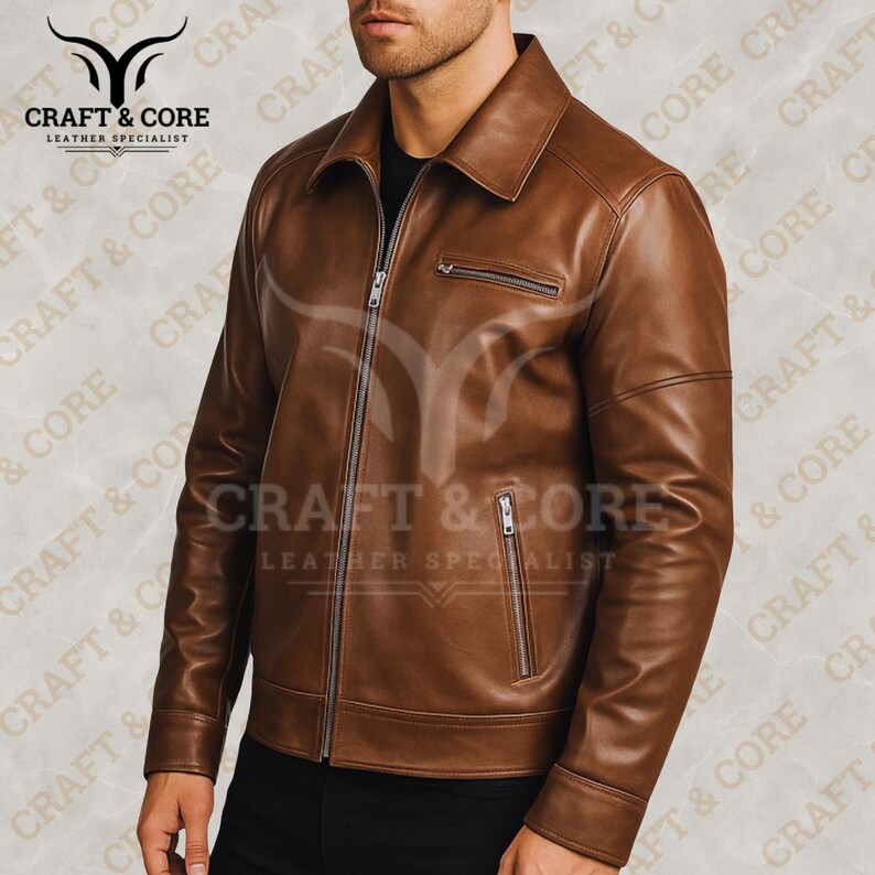 Brown Real Leather Jacket for Men and Women - Genuine Sheepskin Outerwear.png