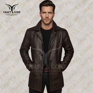Mens Vintage Leather Car Coat - Etsy