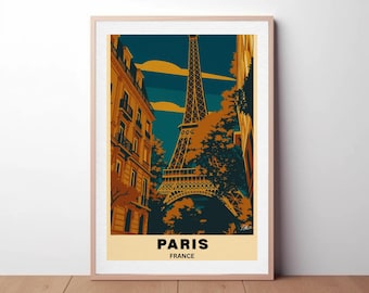 Art Deco Paris Travel Poster: Vintage France Wall Art