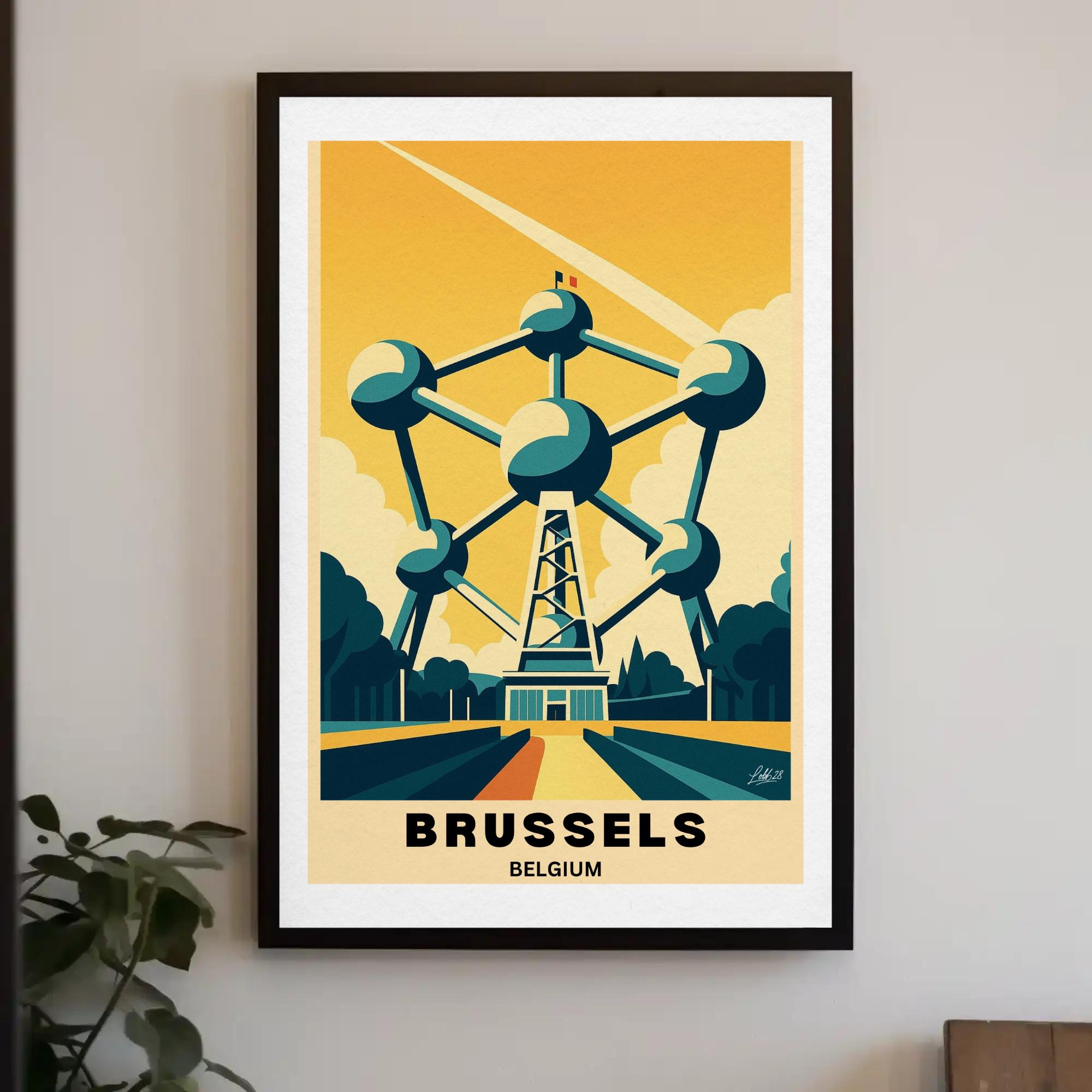 Art Deco Brussels Travel Poster: Vintage Belgium Wall Art - Etsy