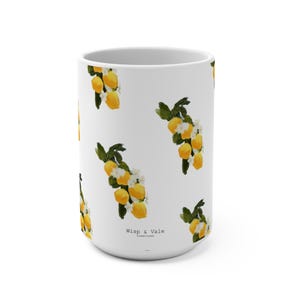 Lemon Blossom Coffee Mug: Cheerful Citrus Ceramic Cup