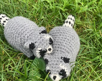 Handmade häkeln Waschbär Plushie, Kinderspielzeug, weiches Kuscheltier