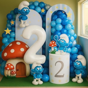 Schlümpfe 2 Geburtstag Ballon Girlanden Kit: DIY Party Dekorationen
