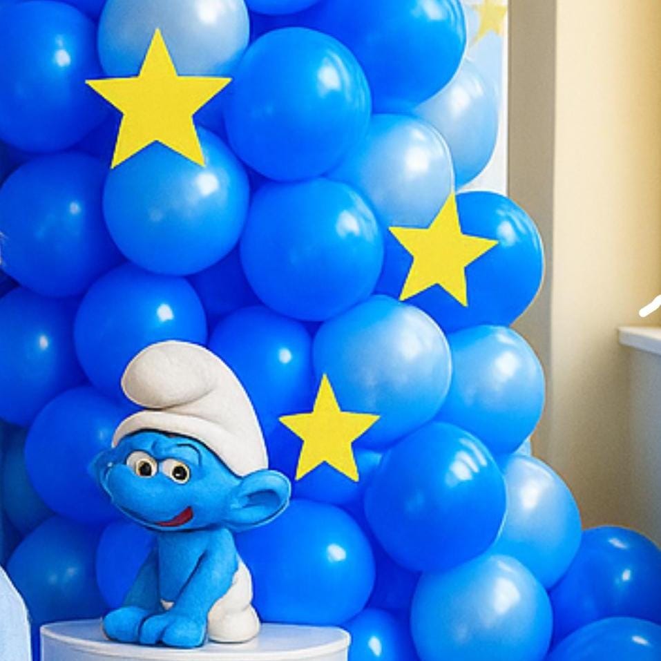 Decorazioni Compleanno Smurfs - Set 32 Pezzi Con Palloncini E Inserti Torta | Tema Puffi