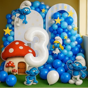 Schlümpfe 3.Geburtstag Ballon Girlanden Kit: DIY Party Bogen