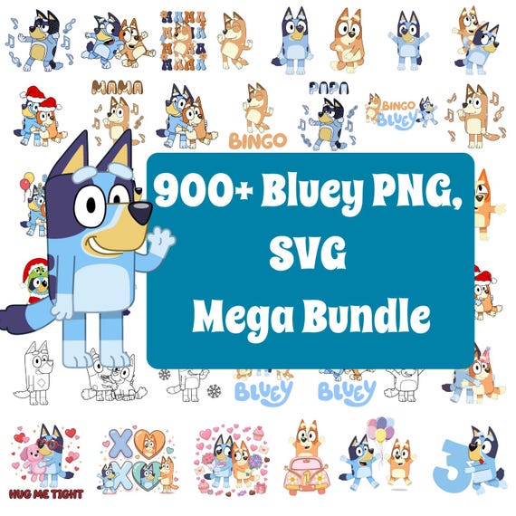 999+blue healer dog PNG & SVG bundle + bonus font! blue dog clipart set | original designs for birthday, diy crafts, coloring and printing.