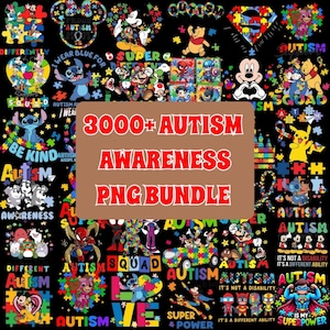 3000+ Cartoon Autism PNG Bundle, Autism Ribbon Png, It's Okay To Be Different Png, Autism And Beyond Png, Pika Autism Png, Mouse n Friends
