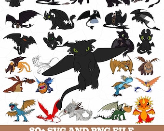 Toothless SVG Bundle: How to Train Your Dragon Cut Files (Digital Download)