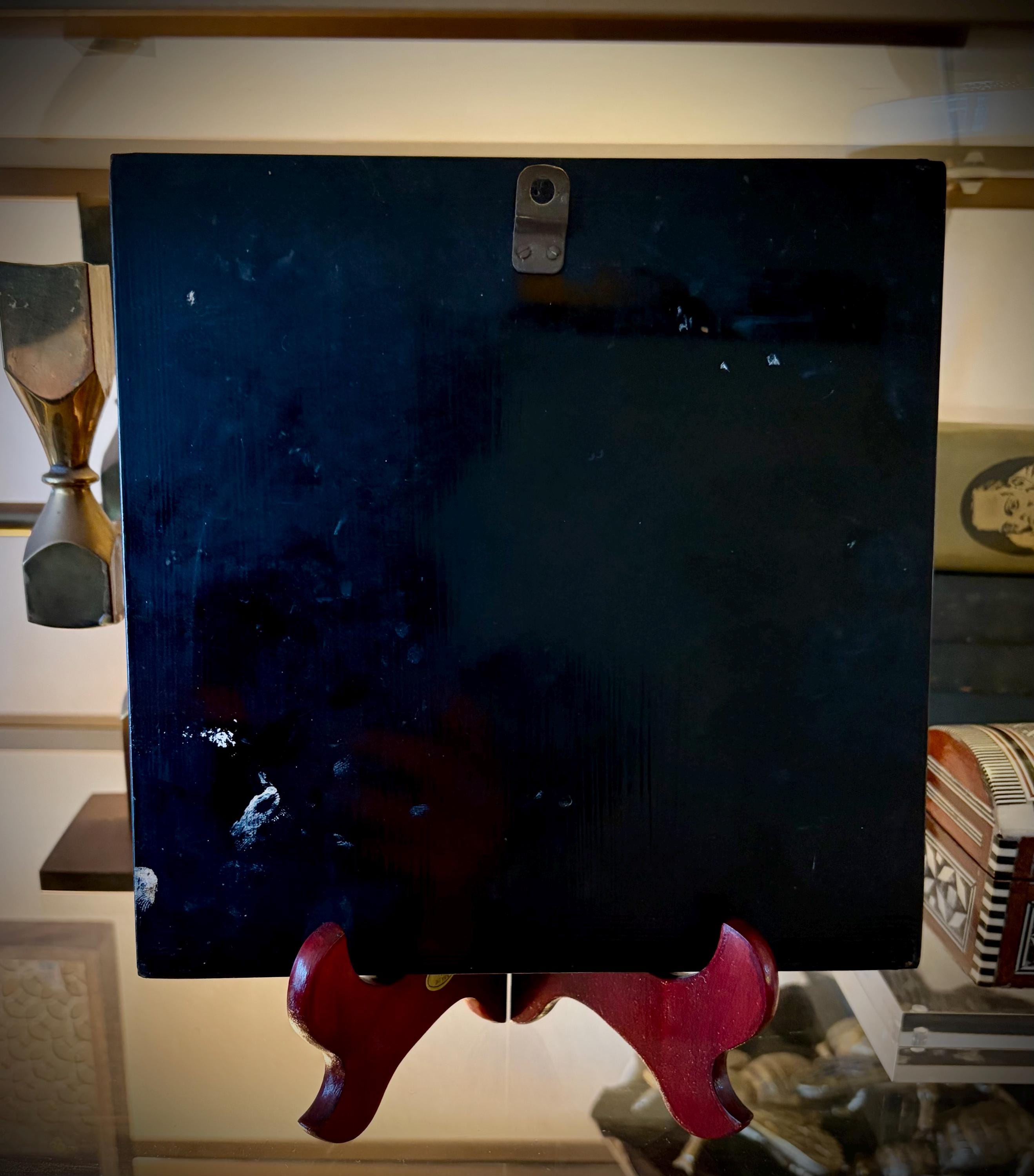 Signed Thanh Le Vietnamese Lacquer Painting, Gold Bamboo, Mid