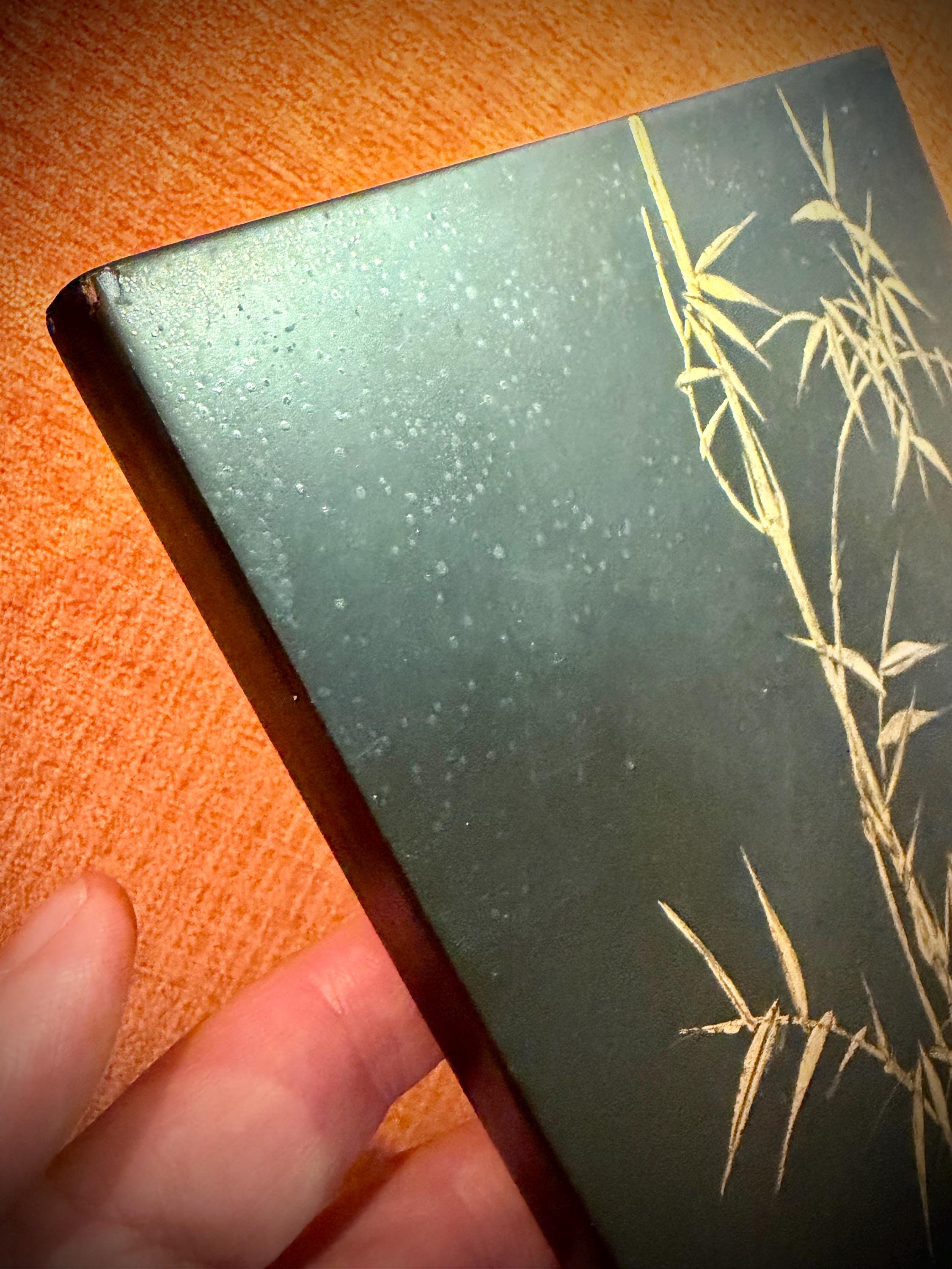 Signed Thanh Le Vietnamese Lacquer Painting, Gold Bamboo, Mid