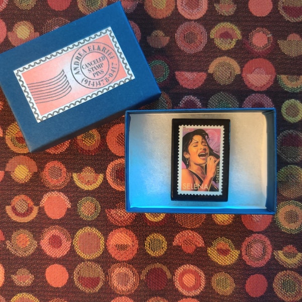 Selena Postage Stamp Pin