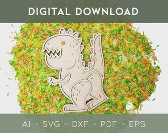 Archivos digitales cortados con láser para bandejas de juego de dinosaurios: juguetes sensoriales perfectos para niños.
