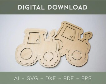 Bandeja de juego digital cortada a láser TRACTOR - Bandejas de juego sensoriales para la educación creativa y el juego