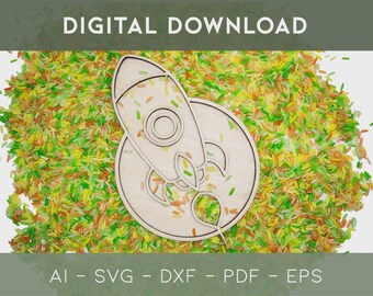 Bandeja de juego con archivos digitales cortados con láser ROCKET: bandejas de juego sensorial para actividades creativas y juegos educativos