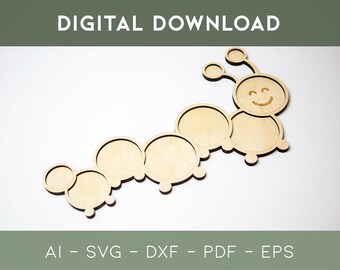Archivo digital cortado con láser Bandeja de juego Oruga - Bandejas de juego sensoriales