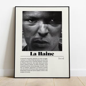 La haine | Mathieu Kassovitz Movie Poster | Minimalist Movie Poster | Vintage Retro Art Print | Custom Poster | Wall Art Poster | Home Decor