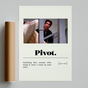 Friends Ross Pivot Poster Affiche minimaliste d&#39;émission de télévision | impression d&#39;art rétro vintage | Poster personnalisé | Impression d&#39;art mural | Décoration d&#39;intérieur | Séries télévisées