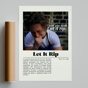 The Bear Let It Rip | Christopher Storer | Minimalist TV Series Poster | Vintage Retro Art Print | Custom Poster | Wall Art Print | Home