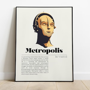 Metropolis Movie Poster | Fritz Lang | Movie Poster | Minimalist Movie Poster | Vintage Retro Art Print | Wall Art Print | sci-fi movies
