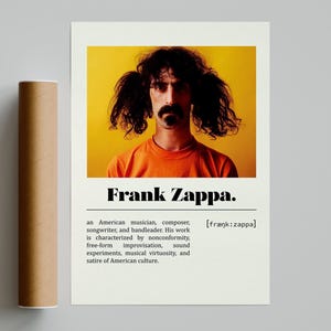 Frank Zappa Poster | Minimalist Music Poster | Vintage Retro Art Print | Custom Poster | Wall Art Print | Home Decor