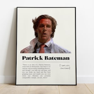 American Psycho Patrick Bateman Poster | Definition Poster | Minimalist Movie Poster | Vintage Retro Art Print | Custom Poster | Wall Art