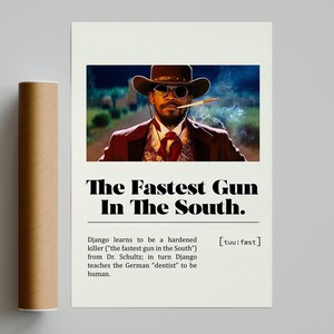 Django Unchained | Quentin Tarantino  Poster | Movie Poster | Minimalist Movie Poster | Vintage Retro Art Print | Wall Art Print | Home