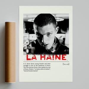 La haine | Mathieu Kassovitz Movie Poster | Minimalist Movie Poster | Vintage Retro Art Print | Custom Poster | Wall Art