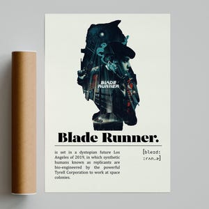 Blade Runner Poster | Film Poster | Minimalistisches Filmplakat | Vintage Retro Kunstdruck | Personalisiertes Poster | Wand Kunst Druck | Wohndekor