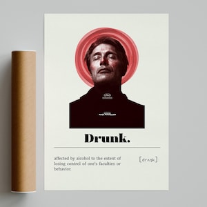 Another Round Drunk Poster | Movie Poster | Minimalist Movie Poster | Vintage Retro Art Print | Custom Poster | Wall Art Print | Home