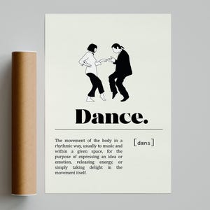 Pulp Fiction Dance Poster Minimalist Movie Poster | Vintage Retro Art Print | Custom Poster | Wall Art Print | Home decor