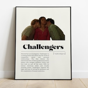 Challengers Poster | Luca Guadagnino | Minimalist Movie Poster | Vintage Retro Art Print | Custom Poster | Wall Art Print | Home Decor