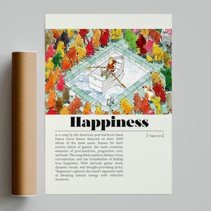 Dance Gavin Dance Happiness Poster | Minimalist Music Poster | Vintage Retro Art Print | Custom Poster | Wall Art Poster | Home Decor