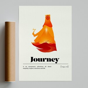 Journey Game Poster | Minimalist Game | Vintage Retro Art Print | Custom Poster | Wall Art Print | Home decor | Game Print