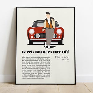 Ferris Bueller&#39;s Day Off | John Hughes | Movie Poster | Minimalist Movie Poster | Vintage Retro Art Print | Wall Art Print | Home | Depp