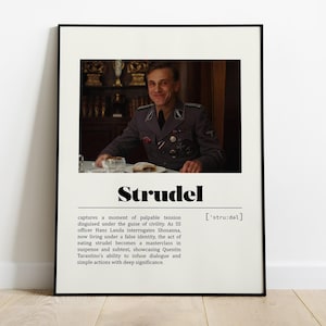 Inglorious Basterds Strudel | Quentin Tarantino Poster | Movie Poster | Minimalist Movie Poster | Vintage Retro Art Print | Wall Art Print