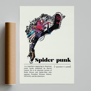 Spider-Punk Spider-Man: Across the Spider-Verse Poster | Movie Poster | Minimalist Movie Poster | Vintage Retro Art Print | Wall Art Print